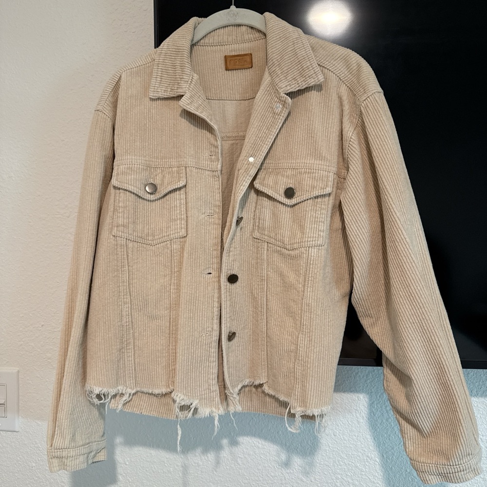 12th Tribe Women's Tan Corduroy Jacket